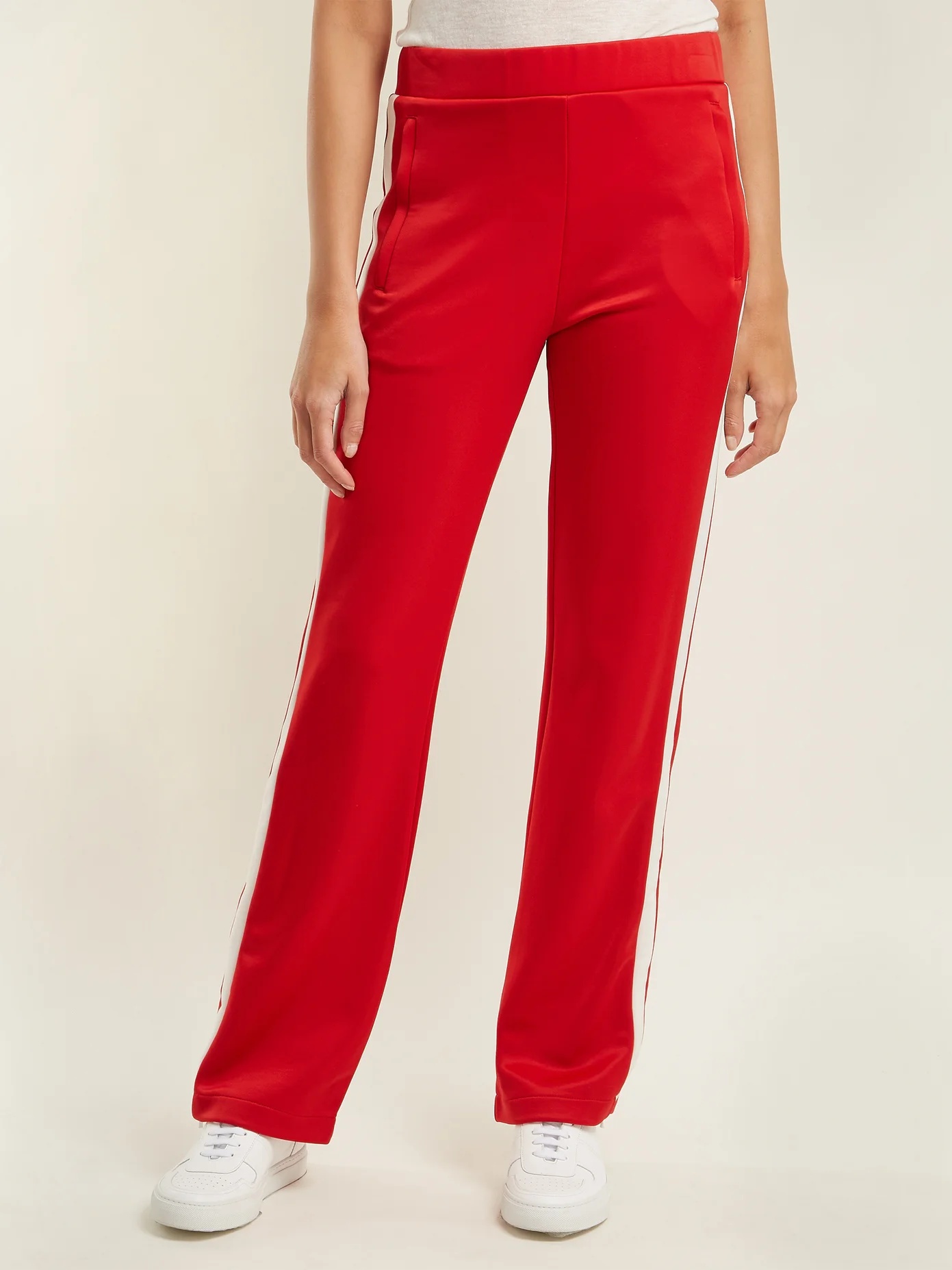 Side-stripe wide-leg jersey track pants - 4