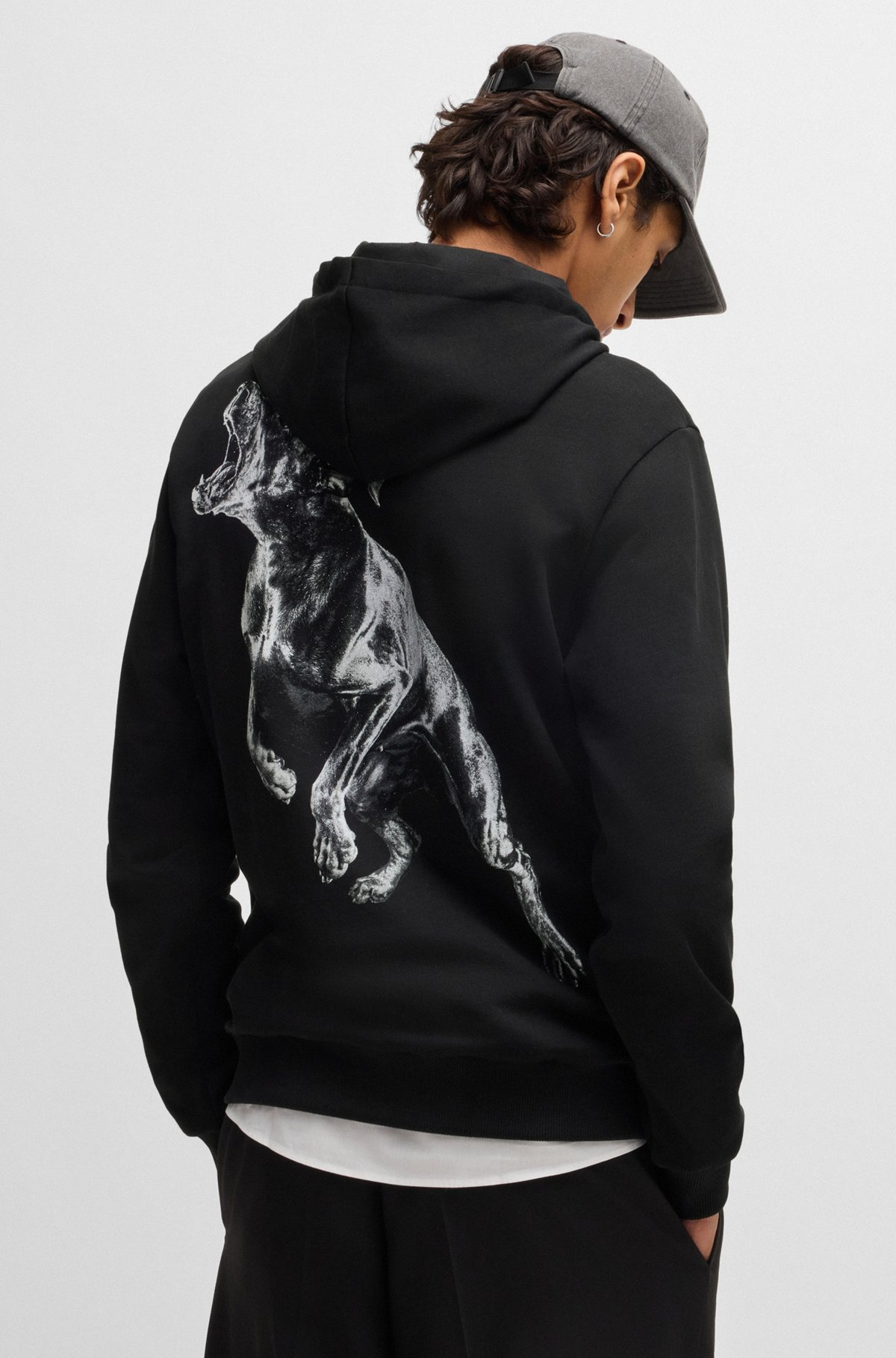 COTTON-TERRY HOODIE WITH ANIMAL GRAPHIC PRINTS - 5