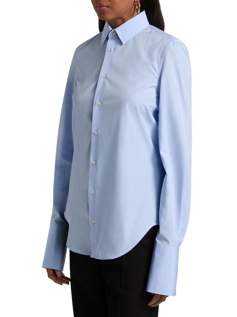 Women's New Classic Cotton Button-Front Shirt - Blue 4