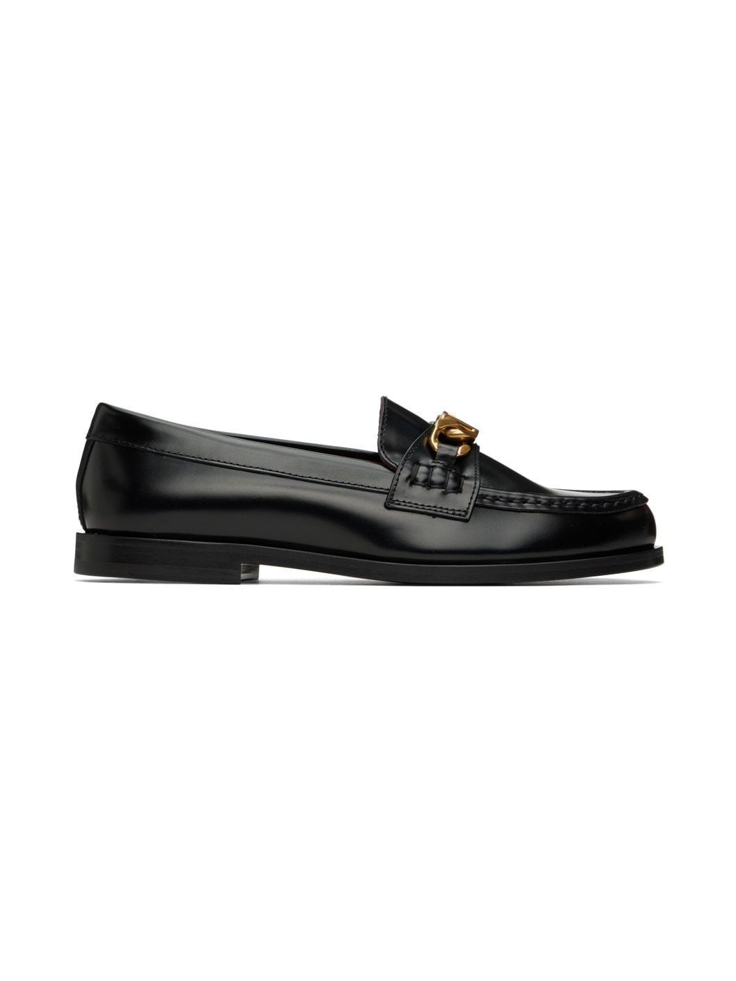 Black VLogo Chain Loafers - 1