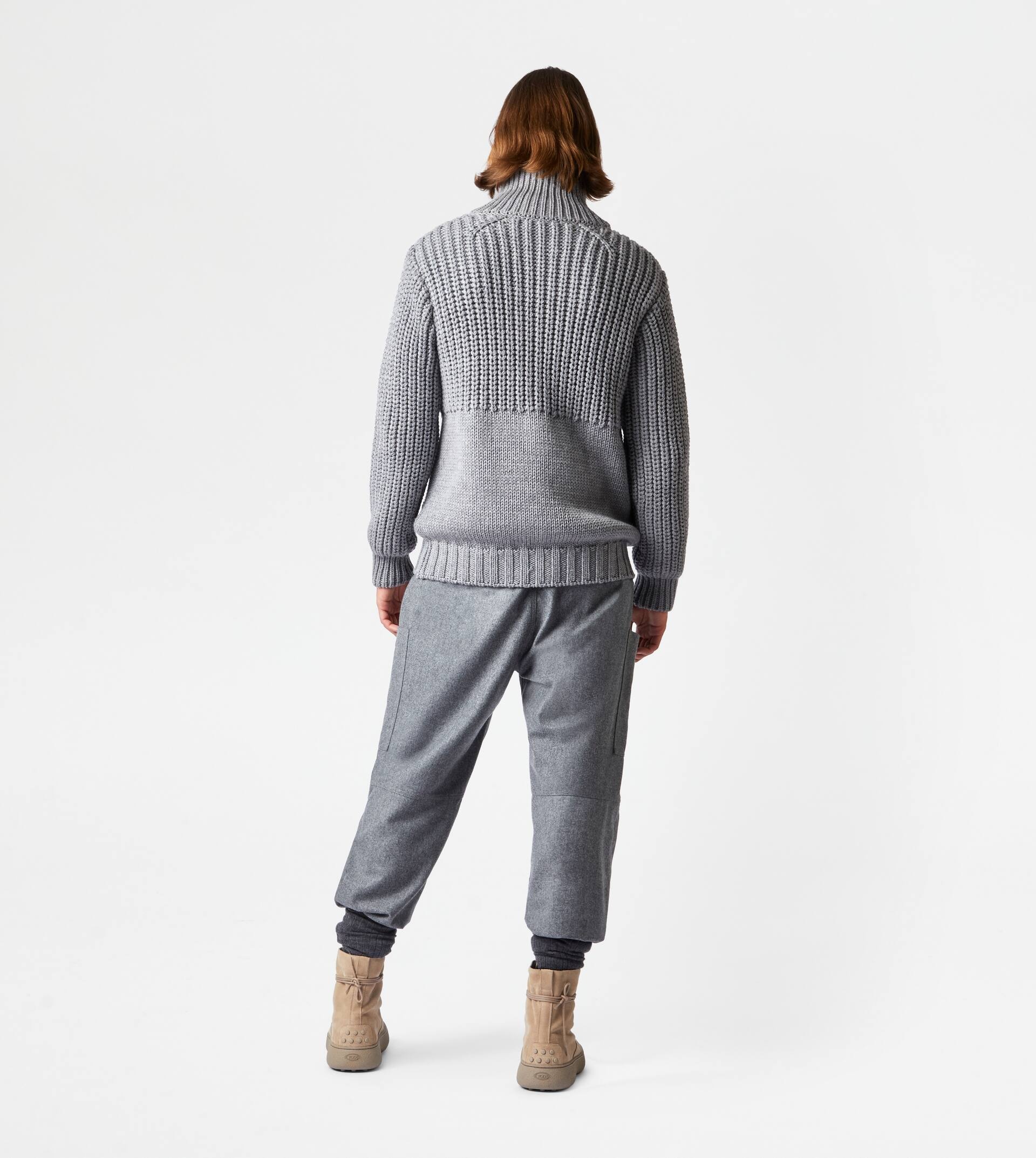 TOD'S ZIPPED CARDIGAN - GREY - 3