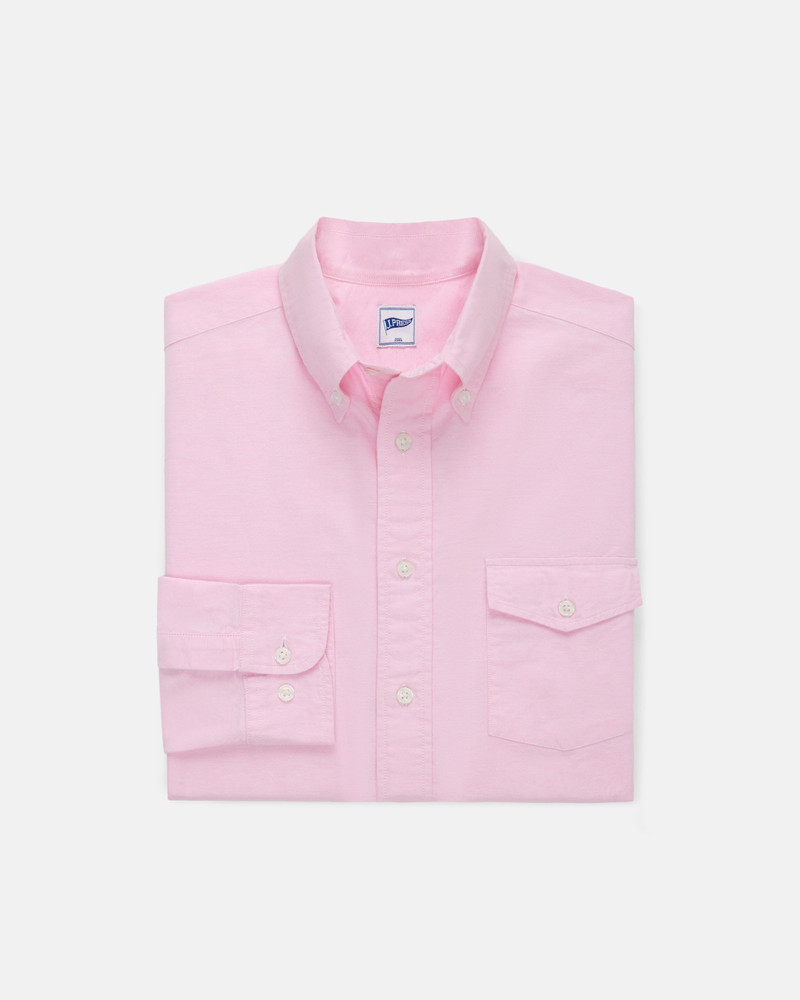 PINK ENZYME-WASHED OXFORD SPORT SHIRT - FLAP POCKET - TRIM FIT 1