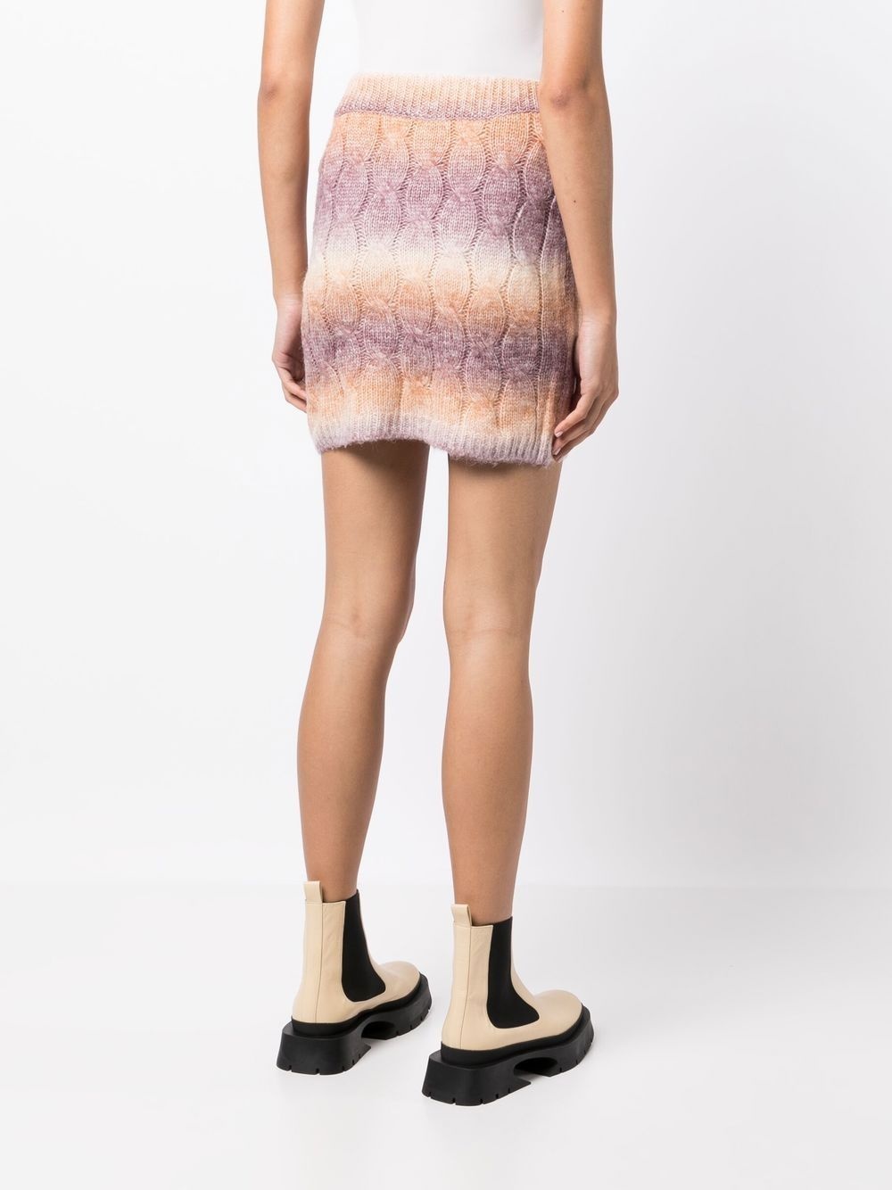 striped cable-knit mini skirt - 4