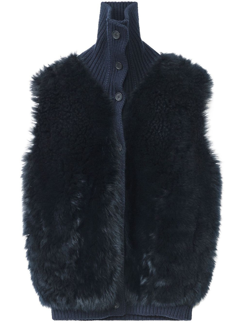 shearling-panelled vest 1