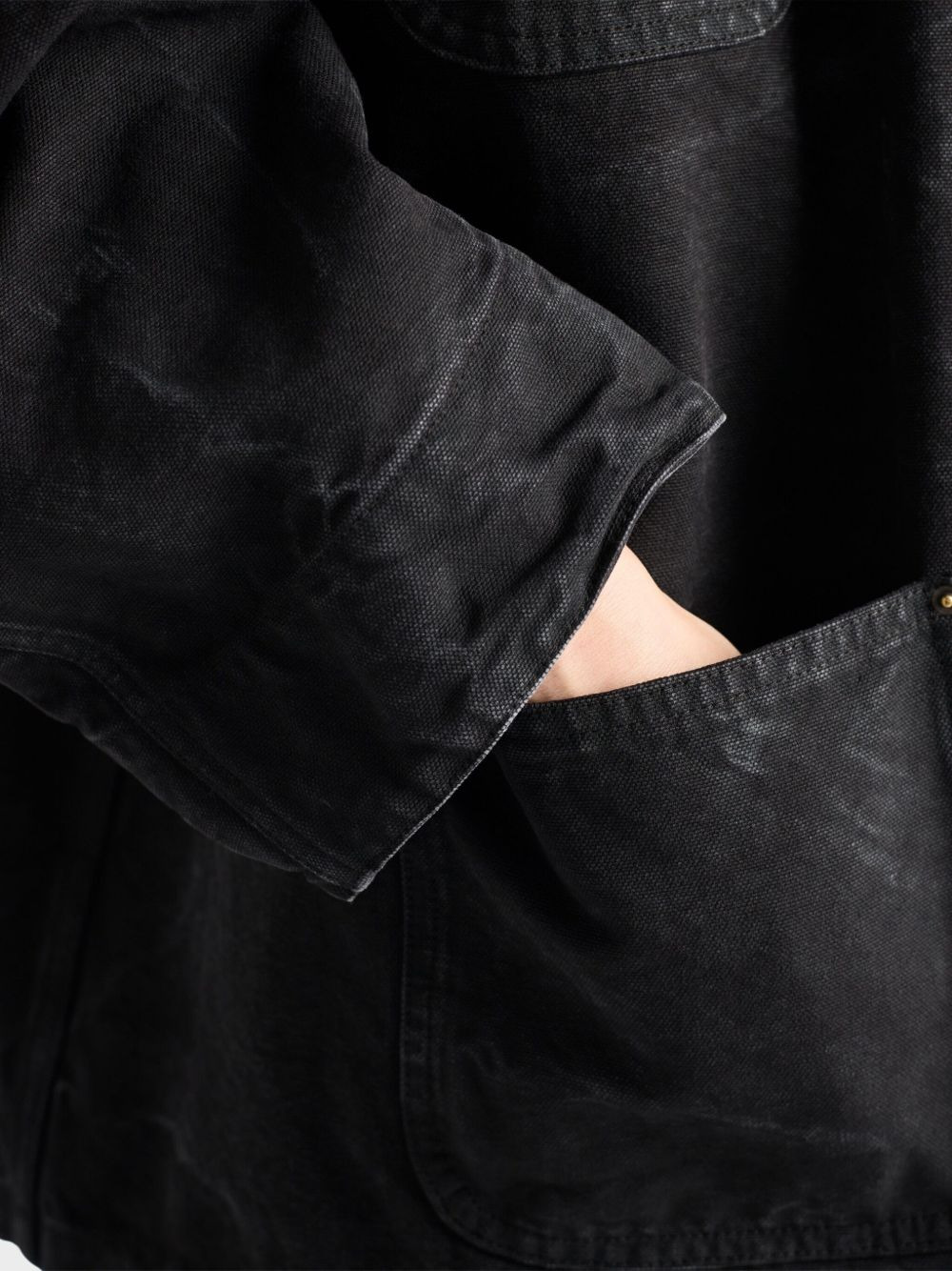 leather-collar cotton jacket - 5