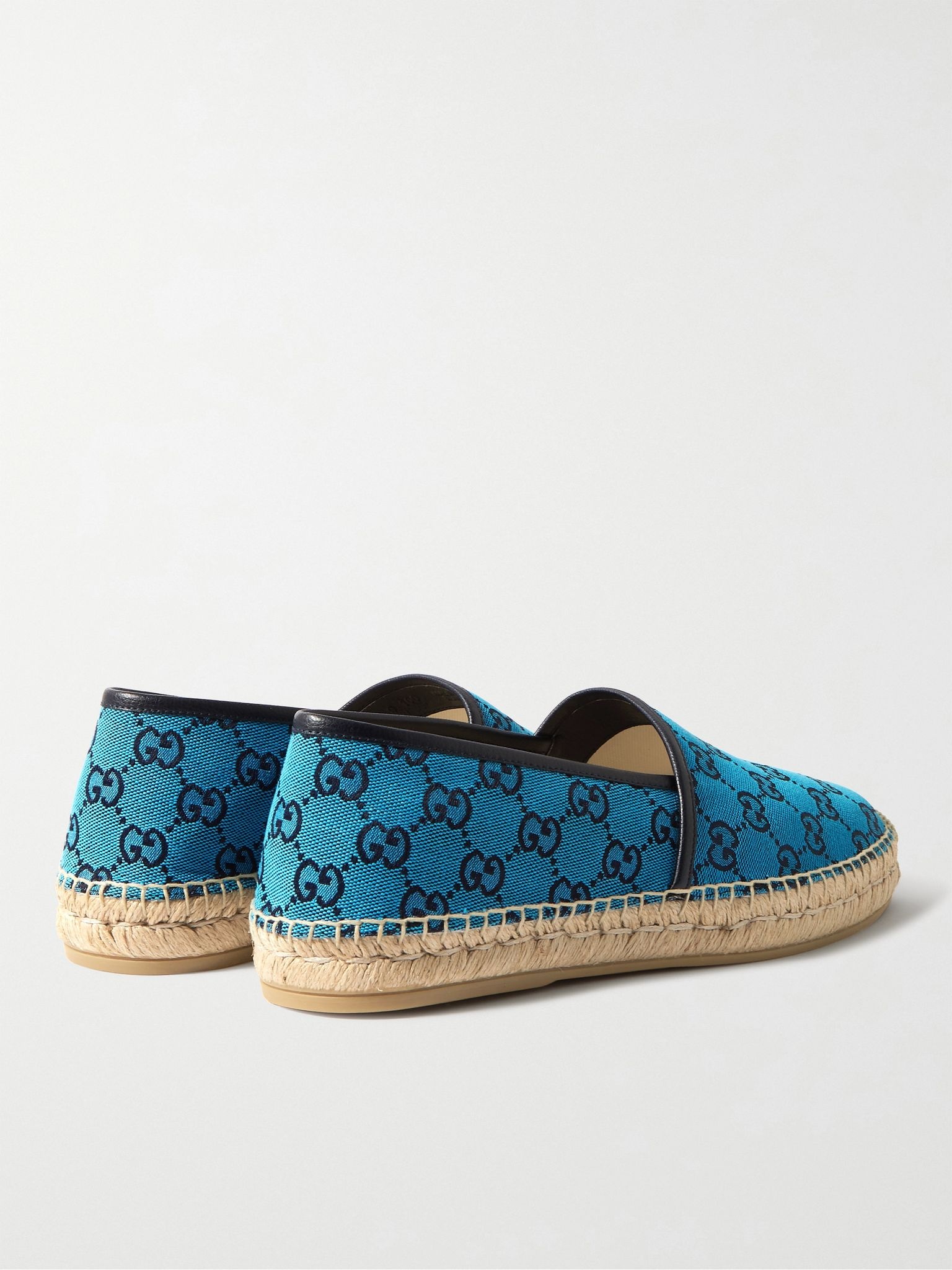 Alejandro Leather-Trimmed Logo-Jacquard Canvas Espadrilles - 5