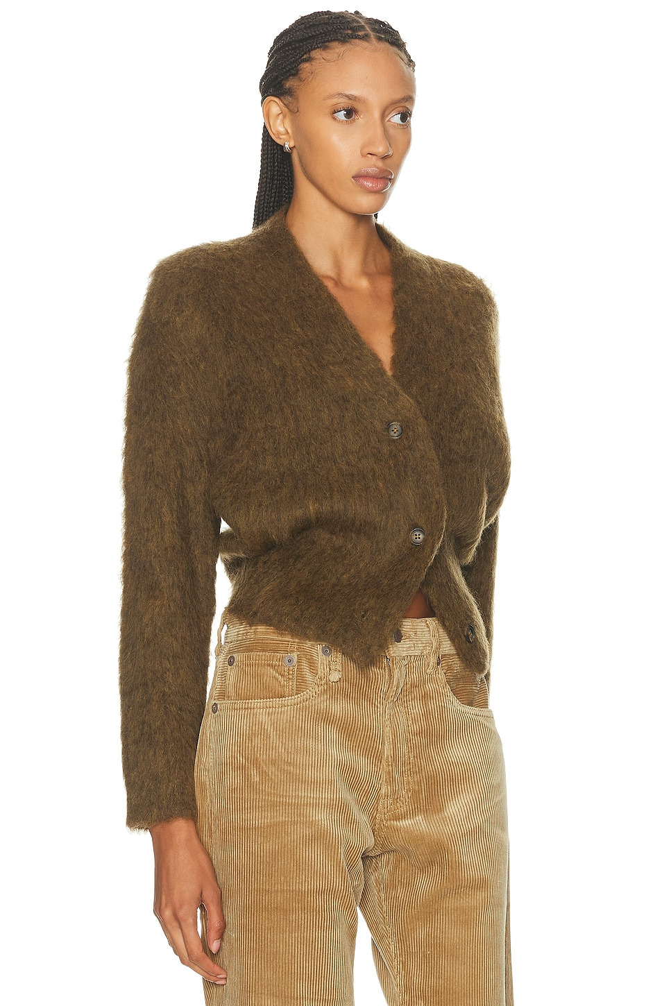 Split Hem Ribbed Cardigan - 2