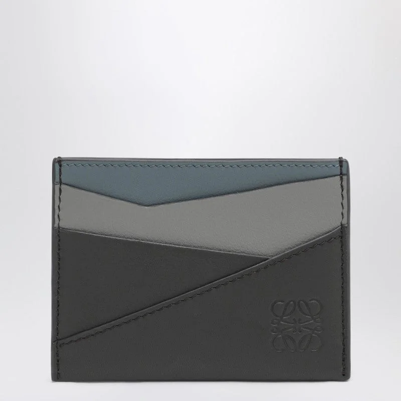 Loewe Puzzle Cardholder In Asphalt Gray/Blue Men - 1