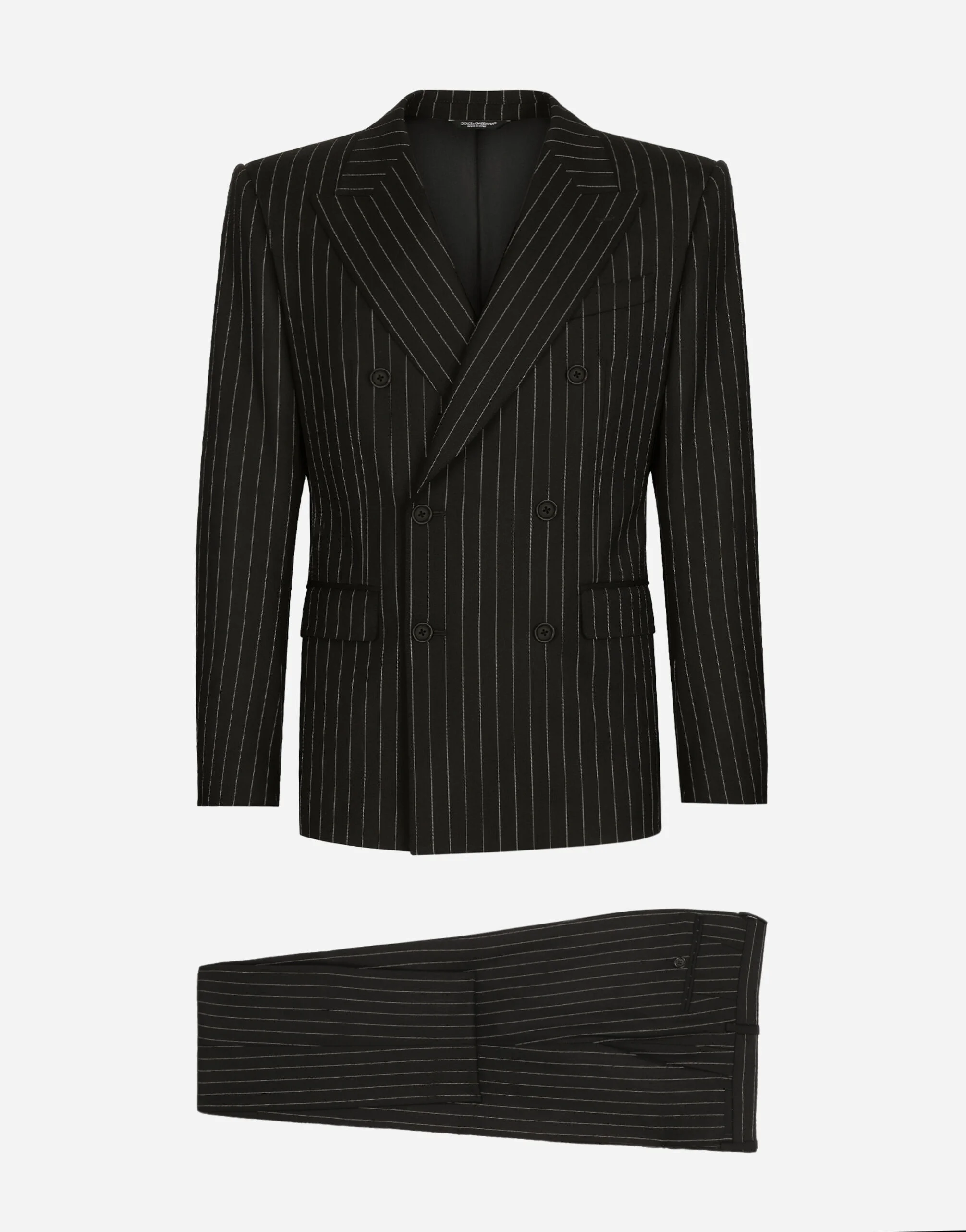 Double-breasted pinstripe stretch wool Sicilia-fit suit - 1