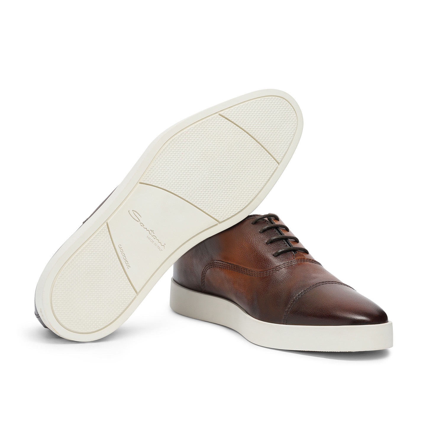 Men's polished brown leather Oxford shoe - 6