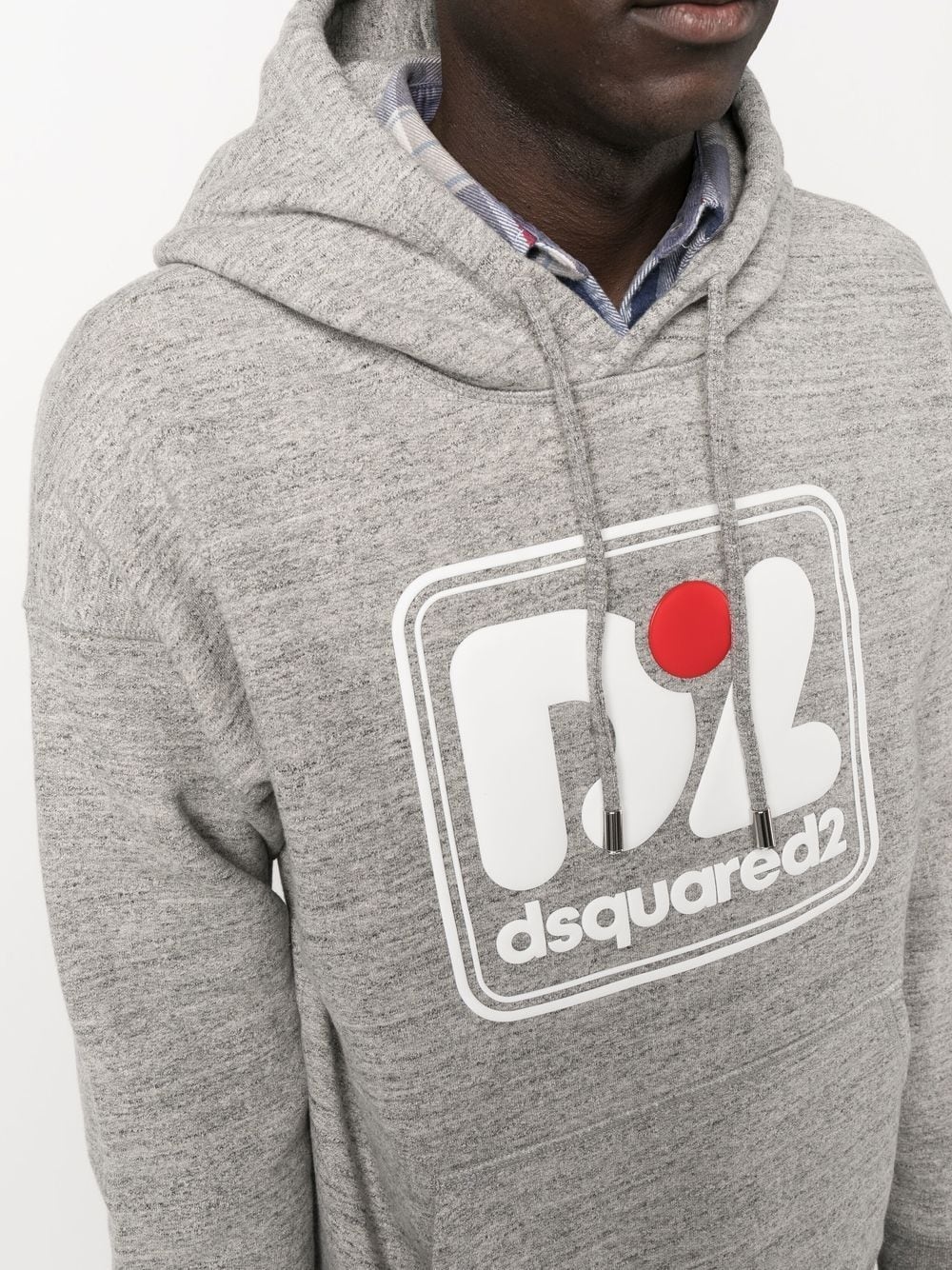 logo-print cotton hoodie - 5