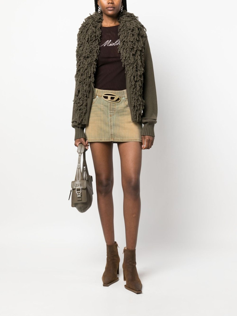 Blumarine fringed wool cardigan outlook