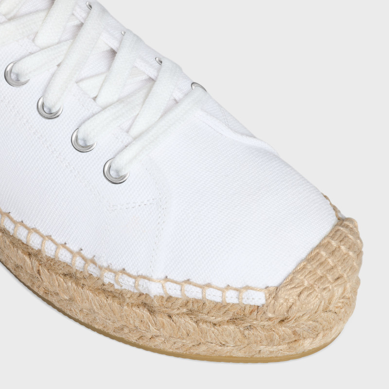 LES ESPADRILLES CELINE LACE-UP IN CANVAS AND CALFSKIN 4