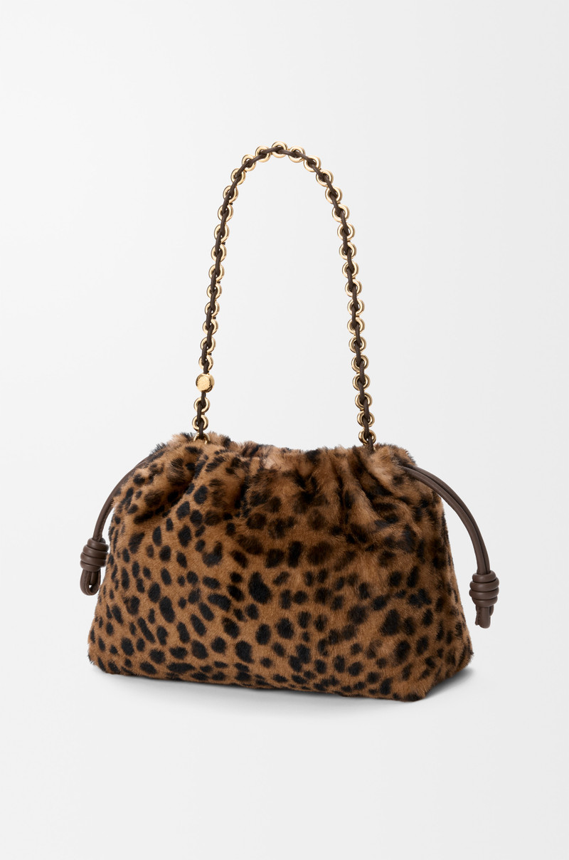 Medium Flamenco purse in printed shearling 7