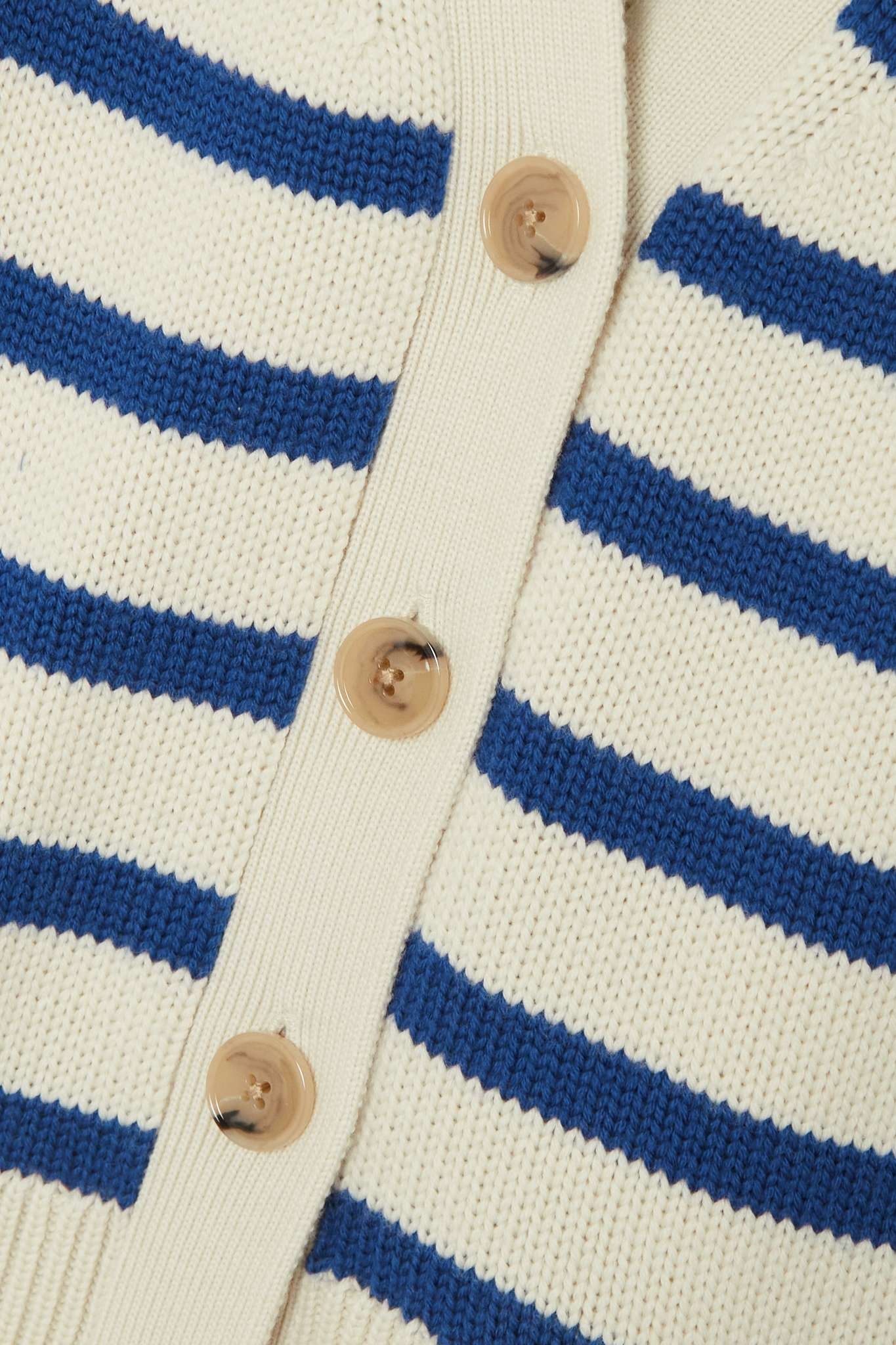 Signature striped wool and organic cotton-blend cardigan - 5