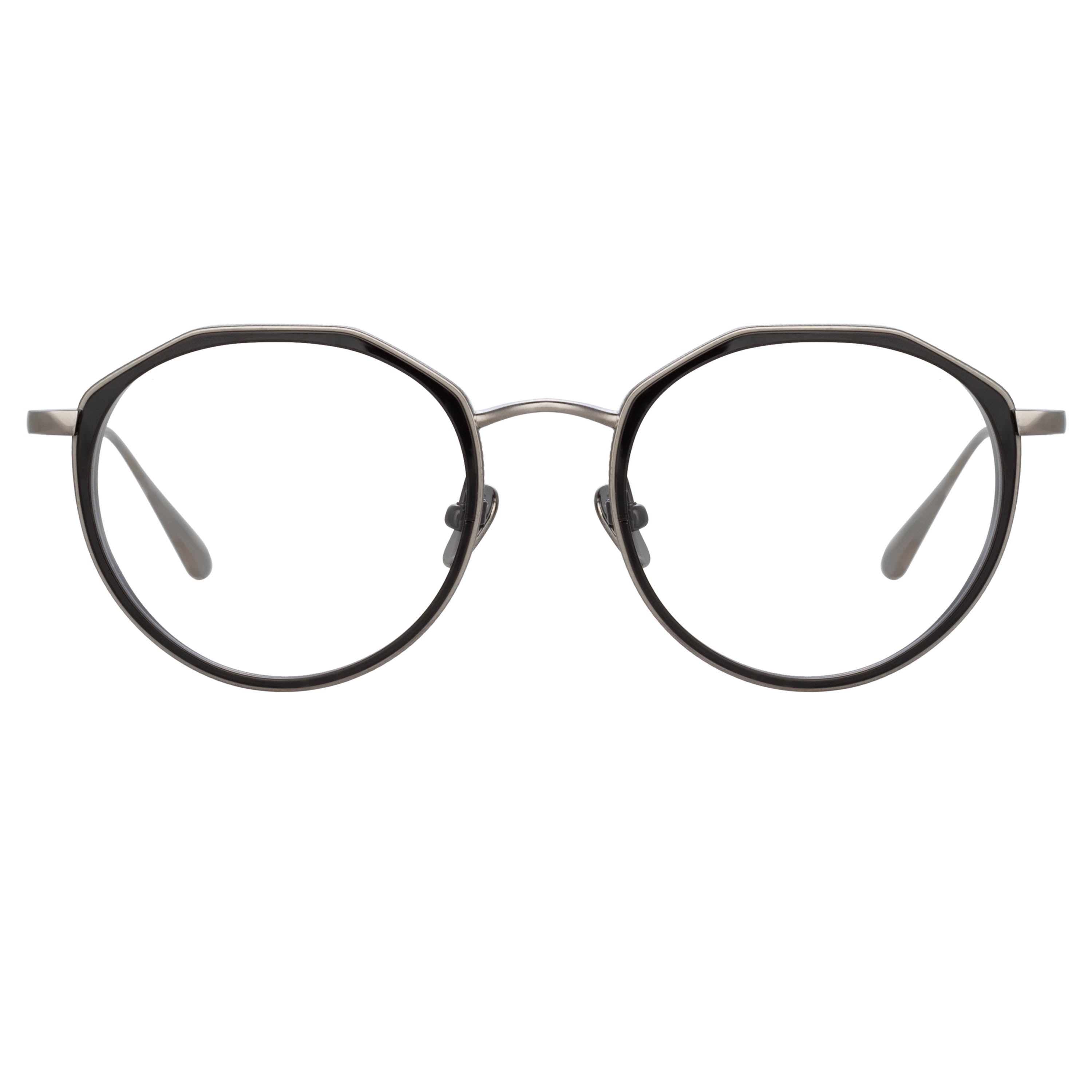 CESAR ANGULAR OPTICAL FRAME IN WHITE GOLD AND BLACK - 1