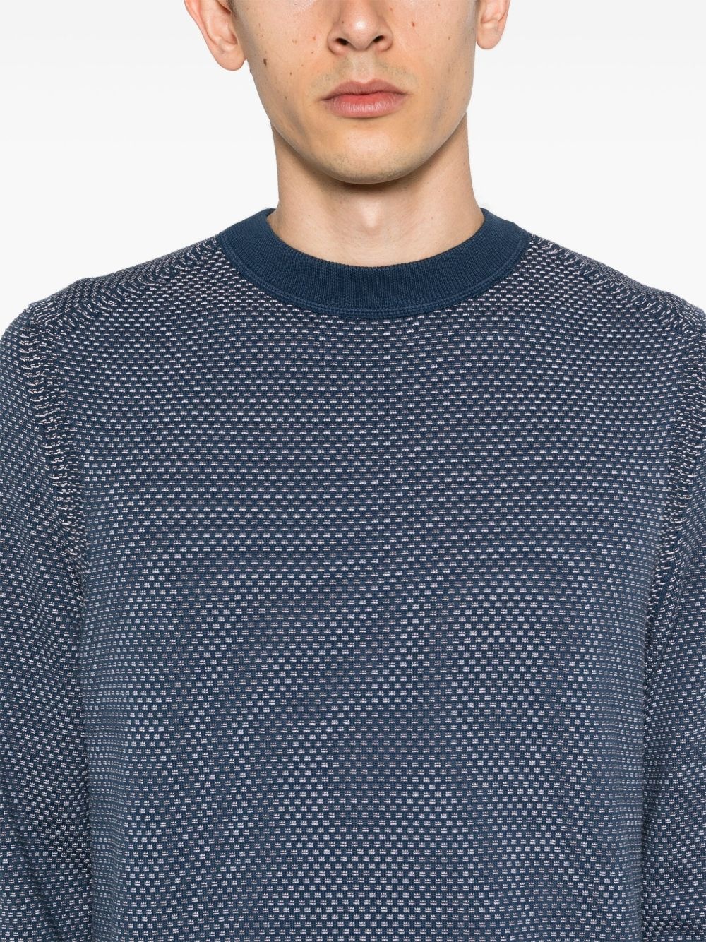 textured-finish long-sleeve jumper - 5