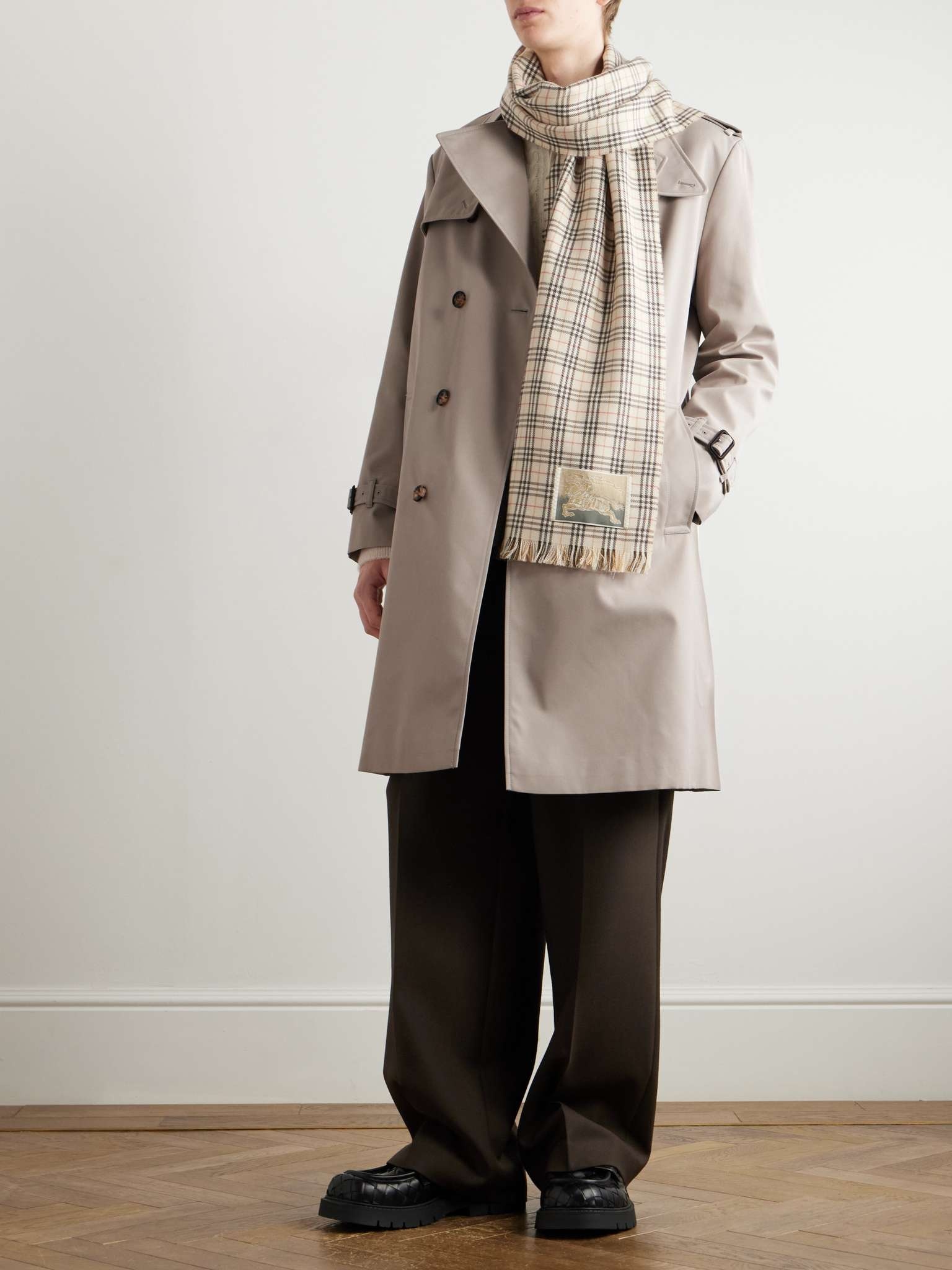 Double-Breasted Belted Gabardine Trench Coat - 2
