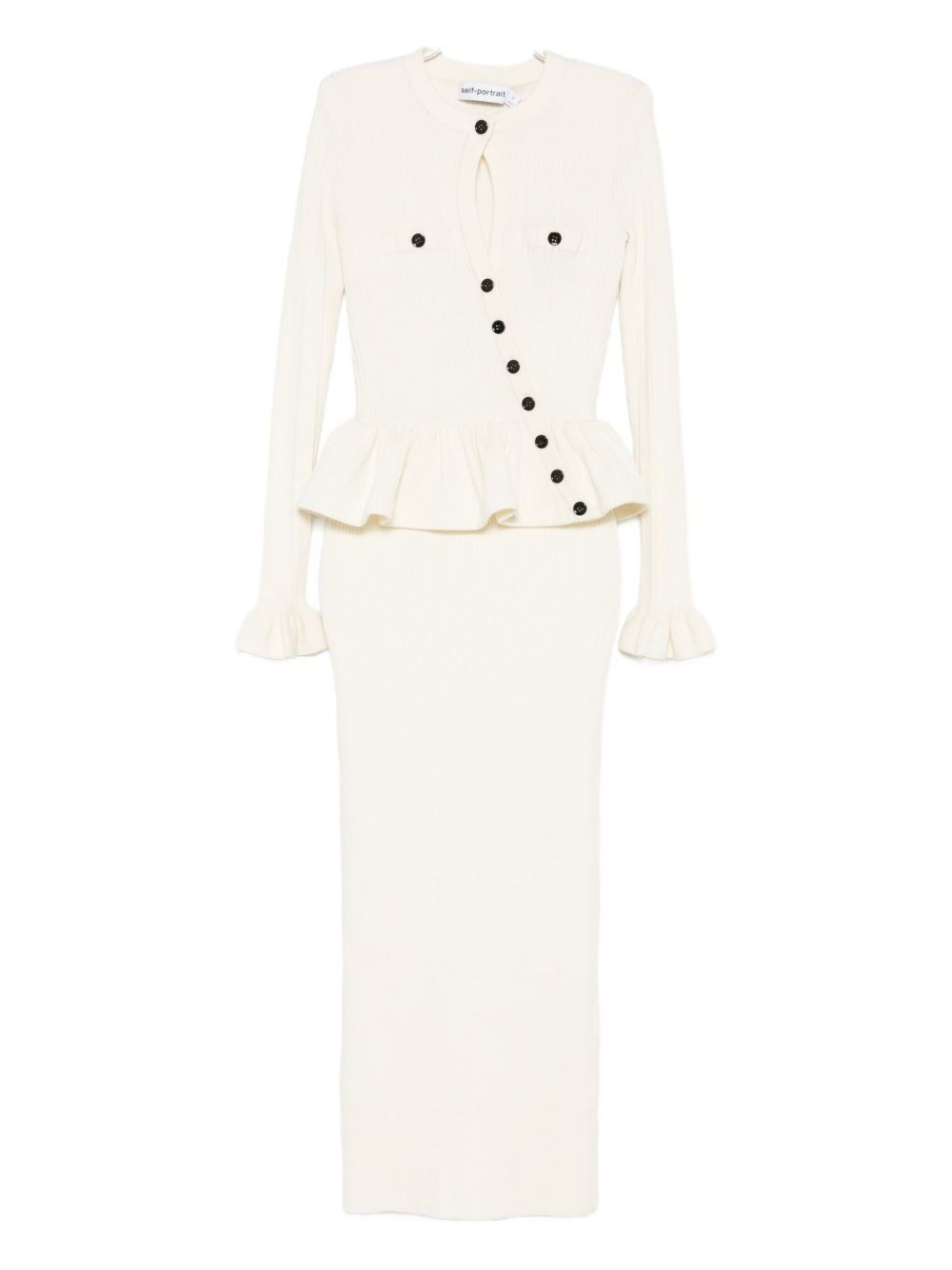 knitted asymmetric midi dress - 1