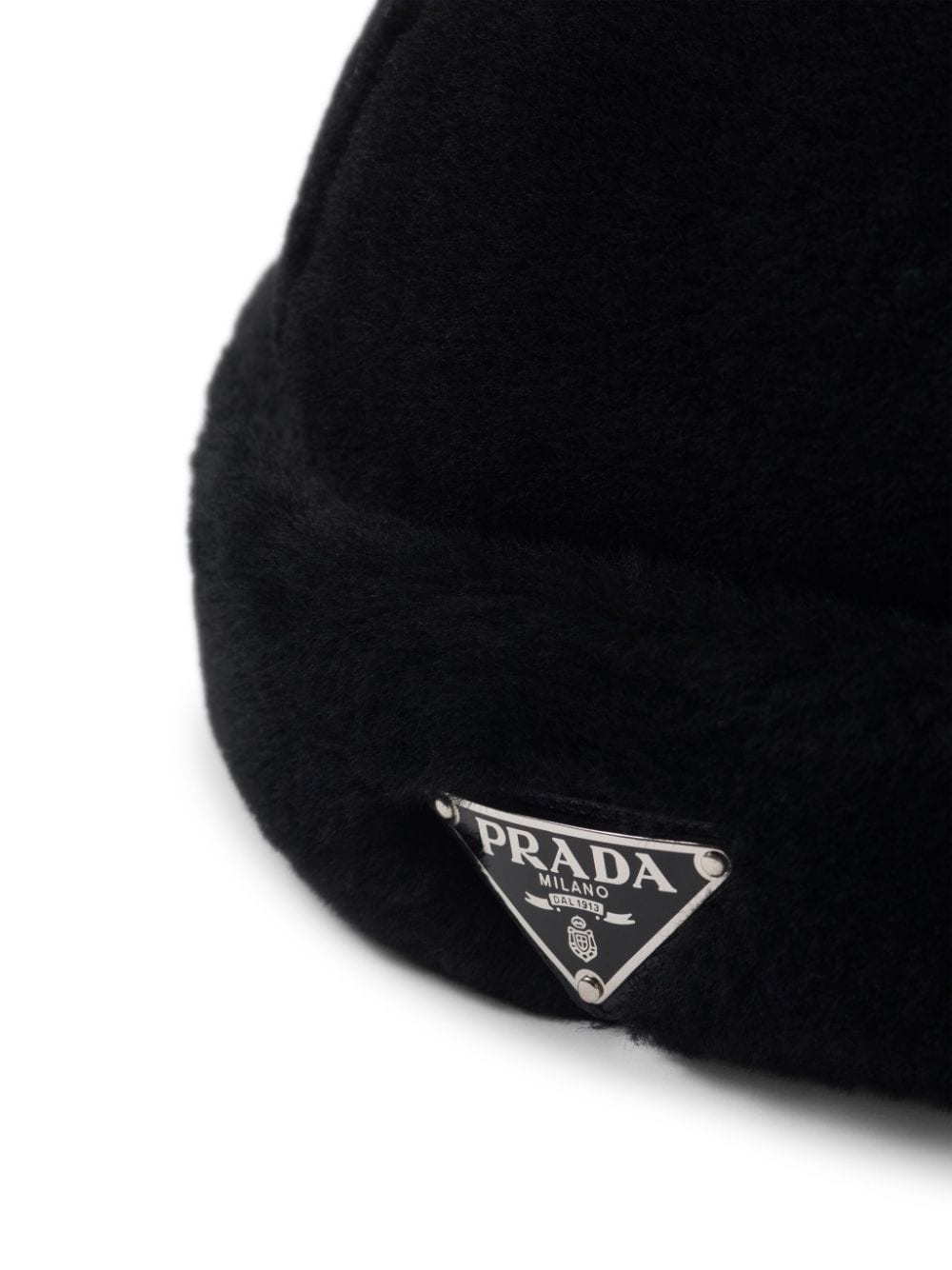 triangle logo-appliquÃ© shearling beanie - 3