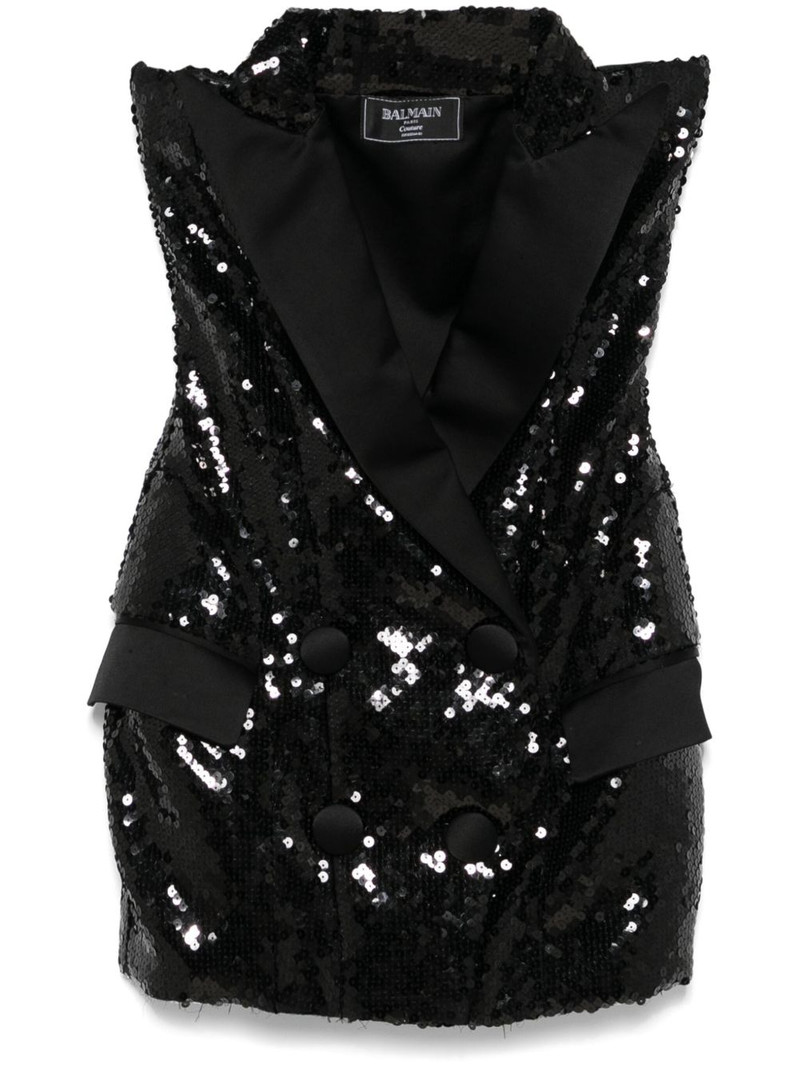 sequinned tailored mini dress 1
