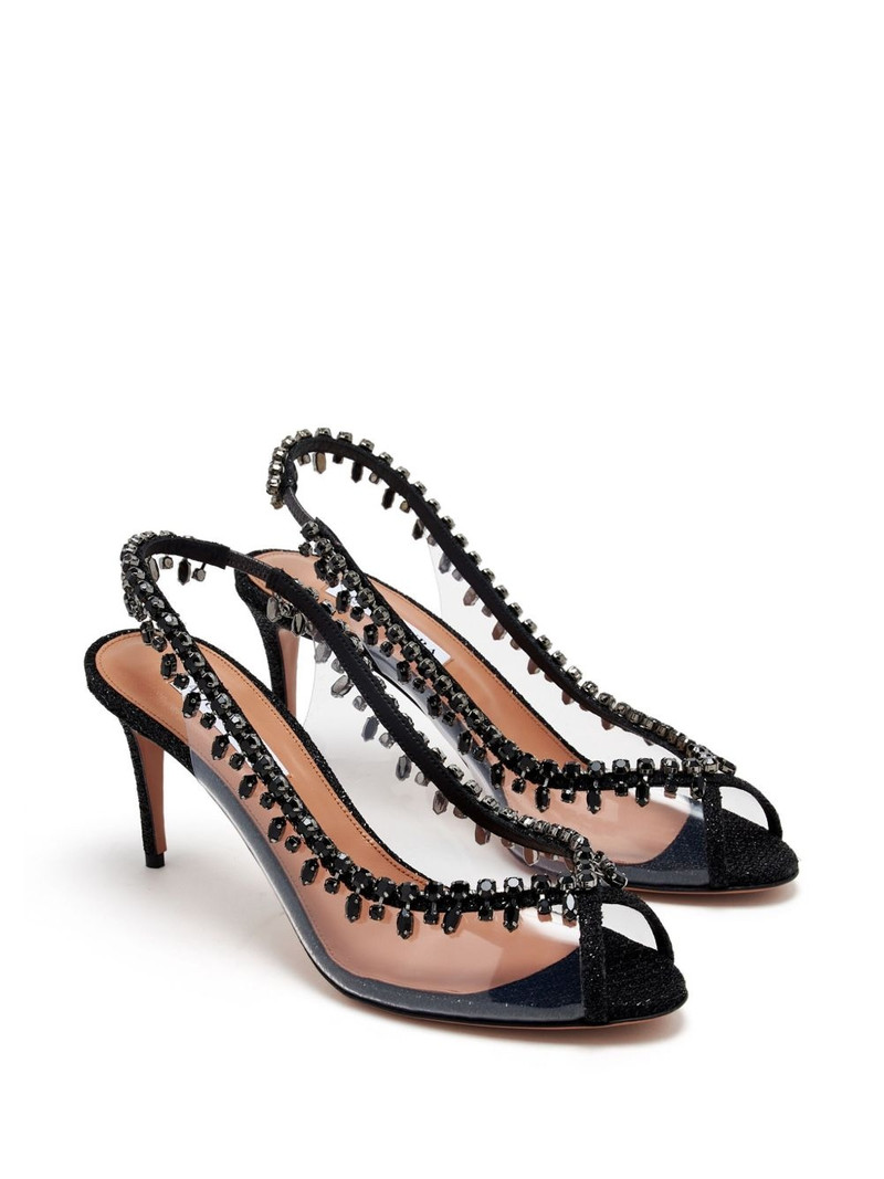 AQUAZZURA 75mm Temptation Crystal pumps outlook