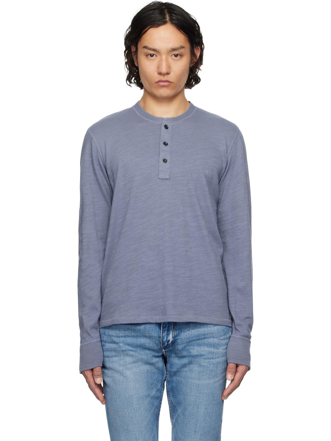Blue Classic Flame Henley - 1
