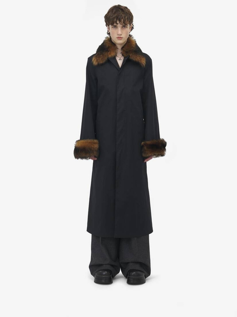 Alexander McQueen Shearling Detail Raincoat outlook