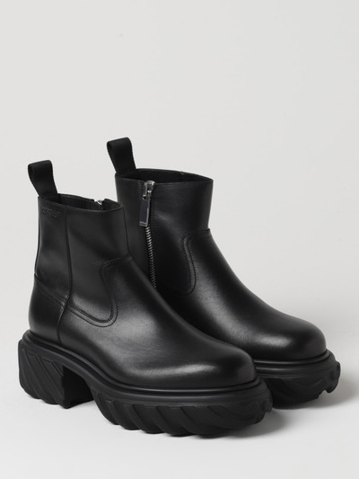 Off-White Off-White Tractor Motor ankle boots in leather with zip outlook