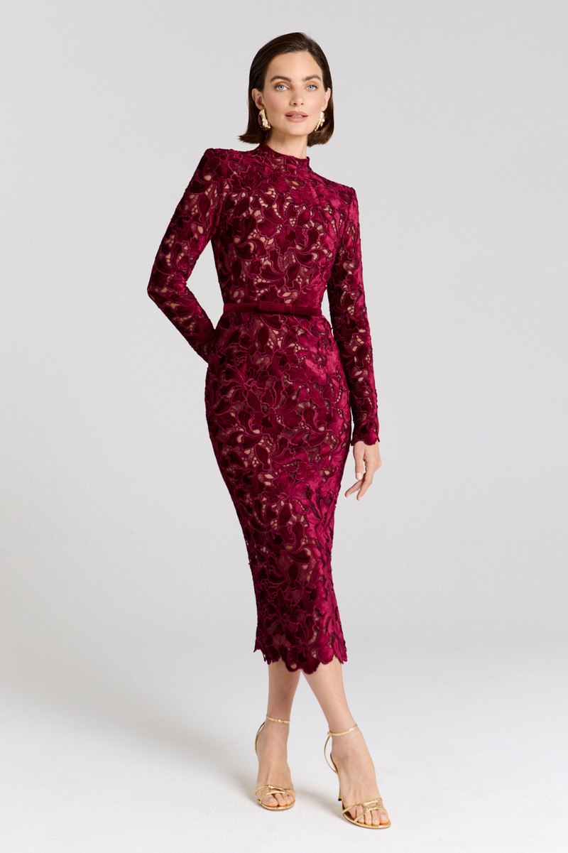 NADINE MERABI Diane Burgundy Dress outlook
