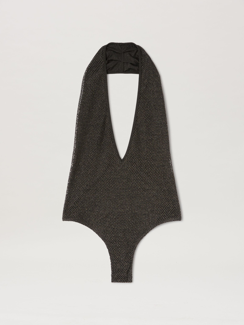Lurex V Neck Swimsuit - 1