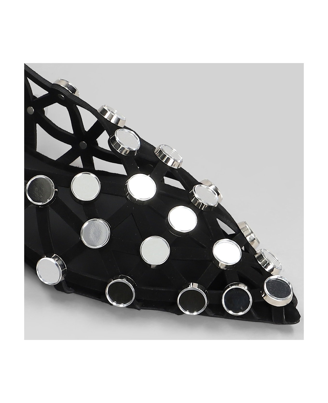 Grid Flats In Black Leather - 5
