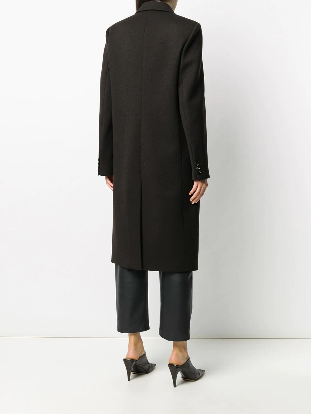 double-breasted mid-length coat - 4