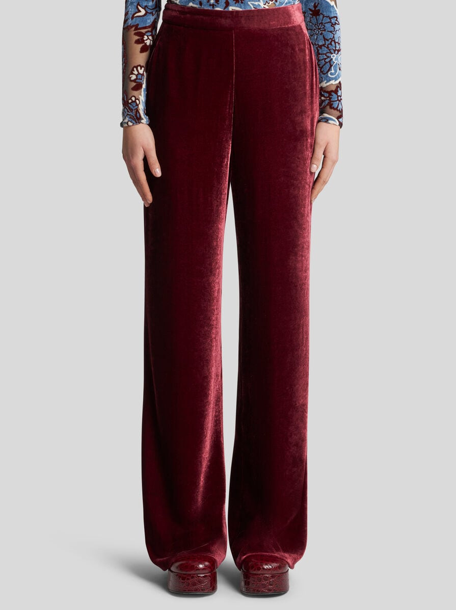 VELVET PALAZZO TROUSERS - 3
