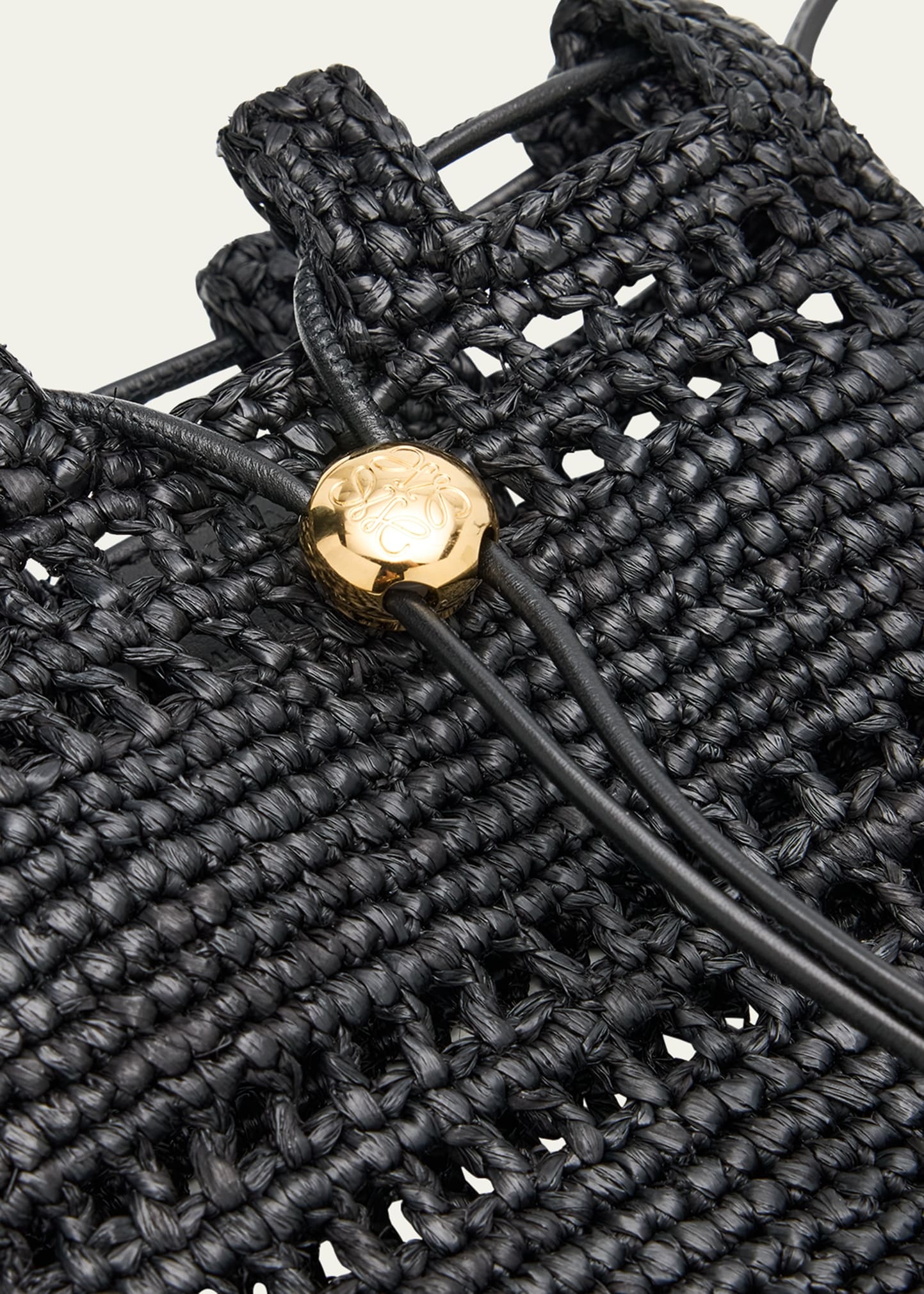Drawstring Pocket Crossbody Bag in Raffia - 5
