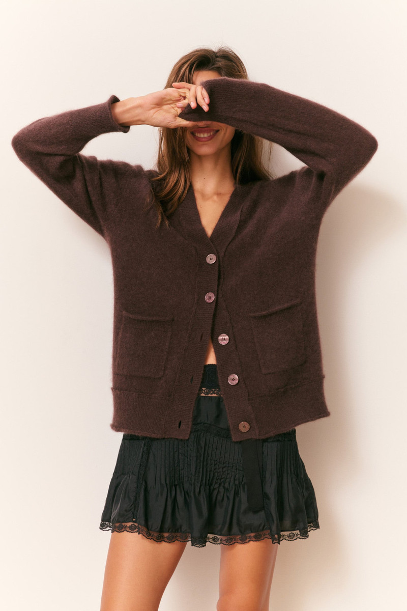LoveShackFancy Applene Brushed Cashmere Cardigan outlook