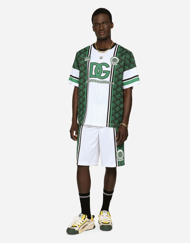 Dolce & Gabbana Technical jersey jogging shorts with patch outlook