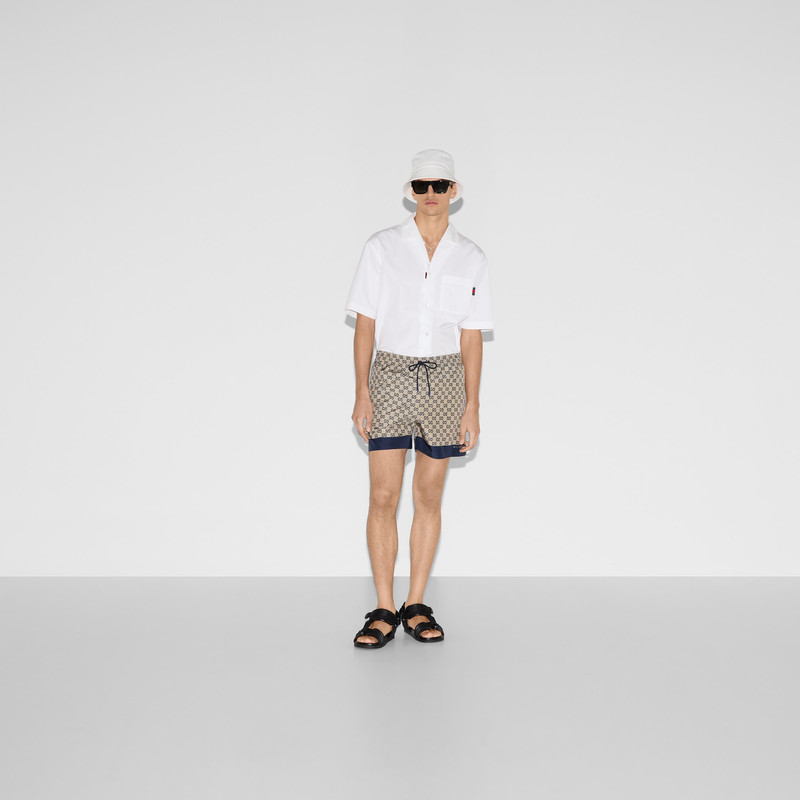 GUCCI Printed poplin tech swim shorts outlook