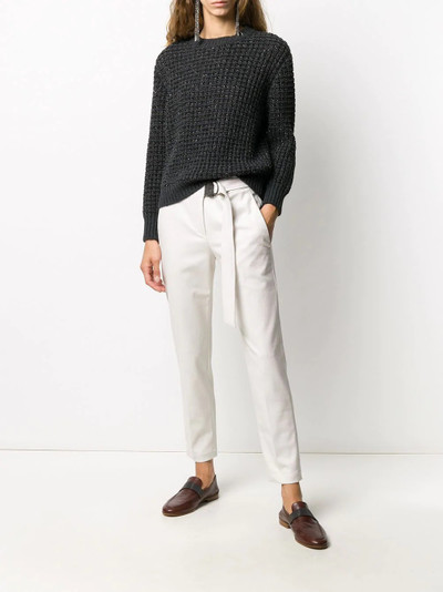 Brunello Cucinelli embellished belt tapered trousers outlook