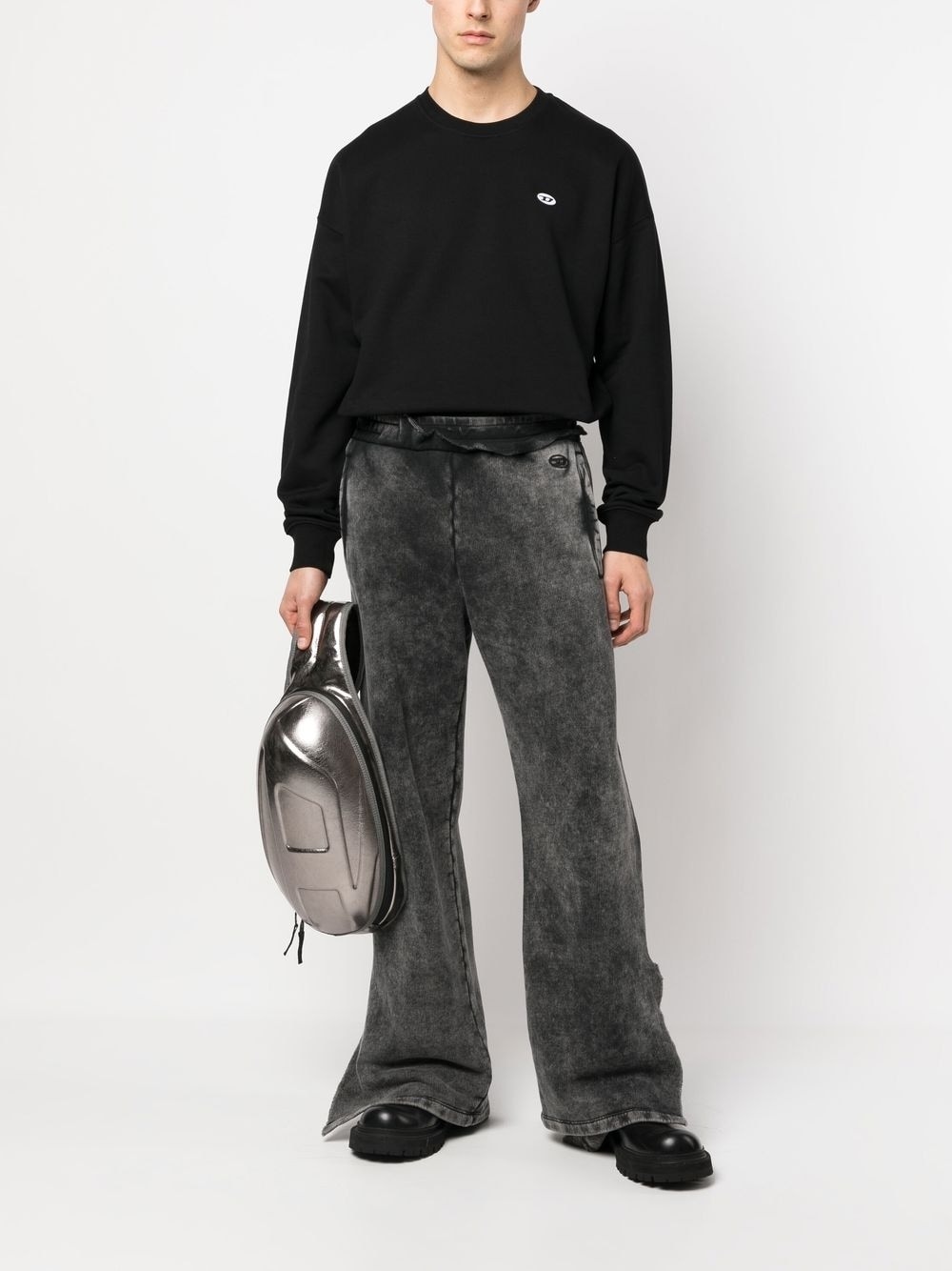 logo embroidery cotton sweatshirt - 2