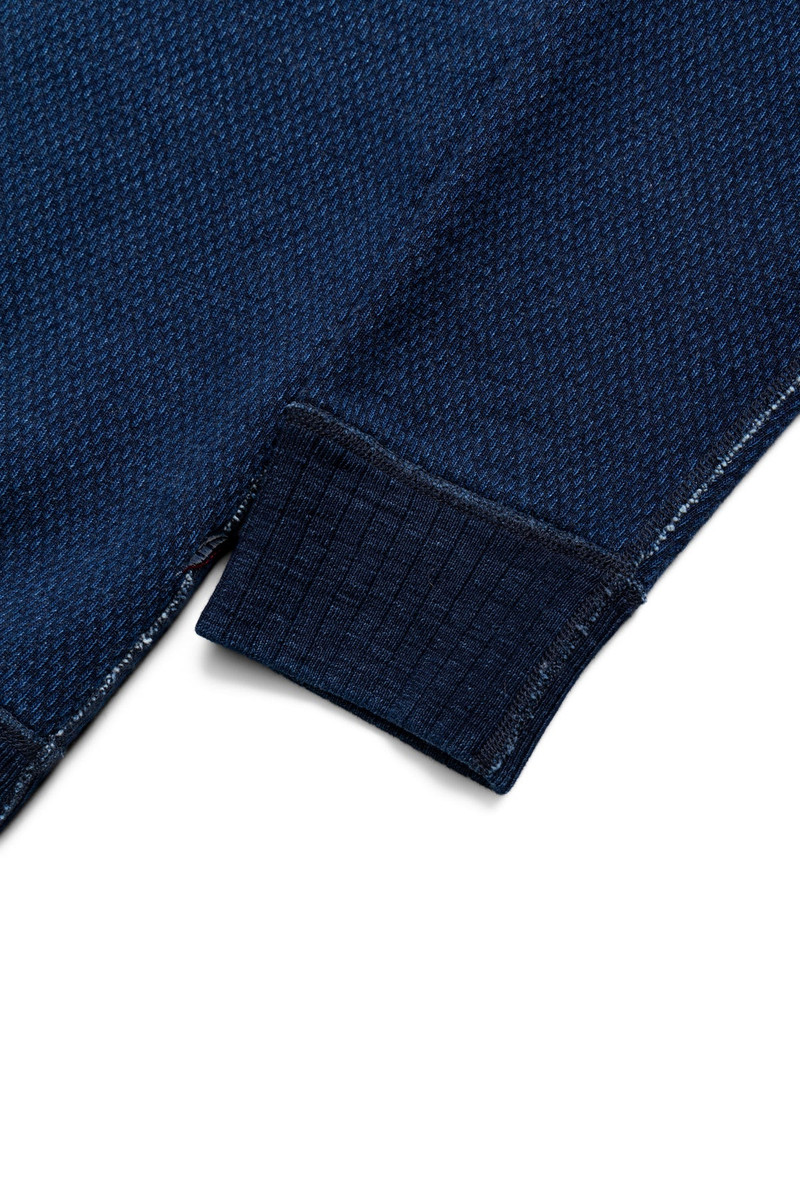 Yarn Dyed Indigo Sweatshirt - Indigo Sashiko 11