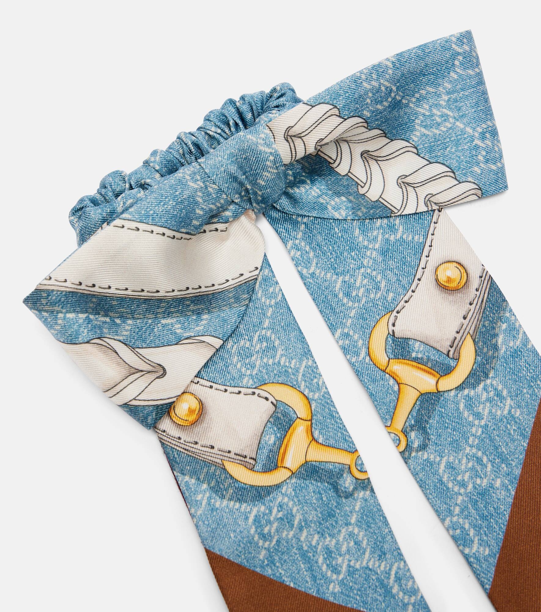 Horsebit printed silk twill scrunchie - 2