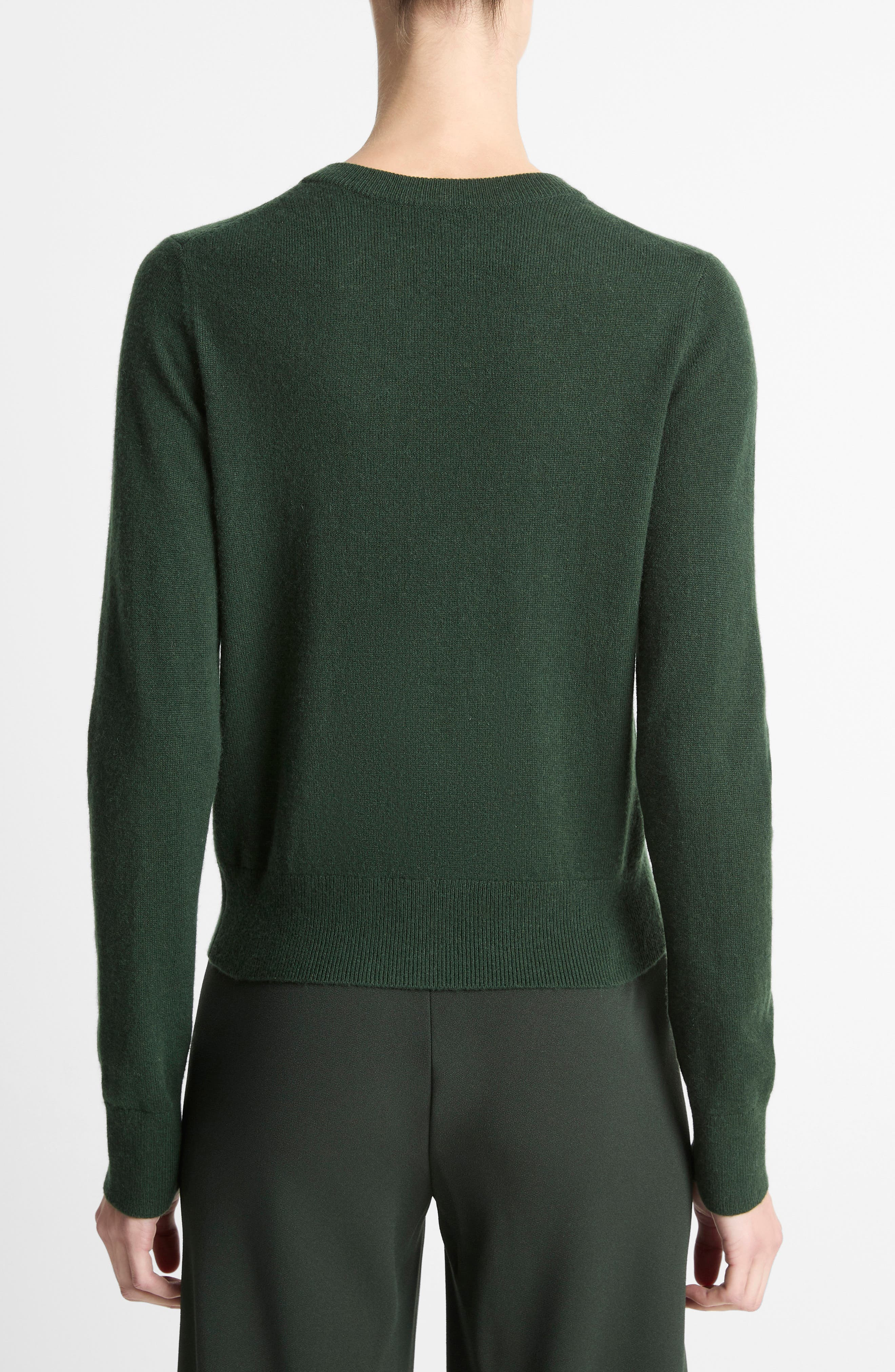 Vince Rib Crewneck Cashmere Sweater in Forest at Nordstrom - 2