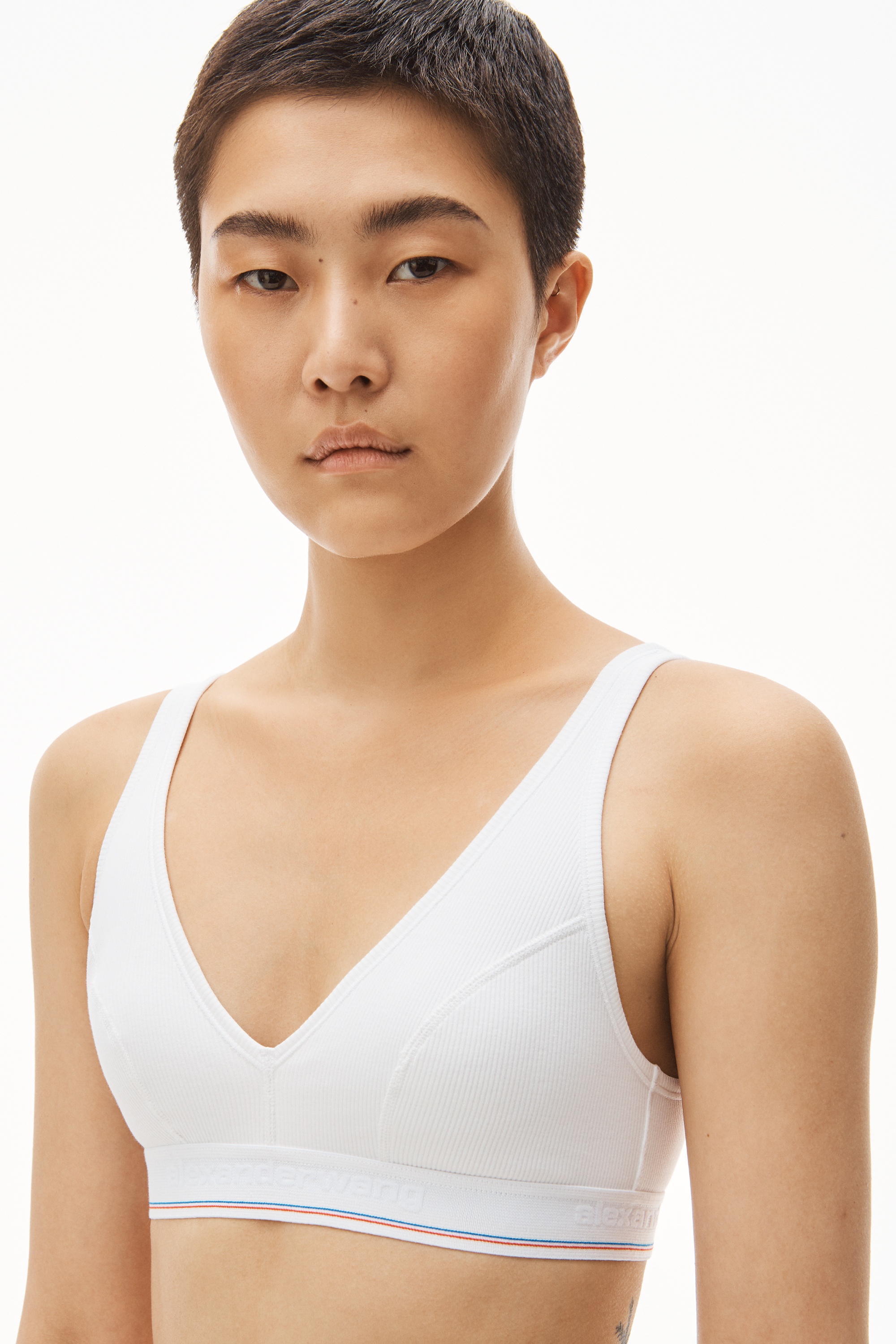 V-Neck Bralette in Ribbed Jersey - 3