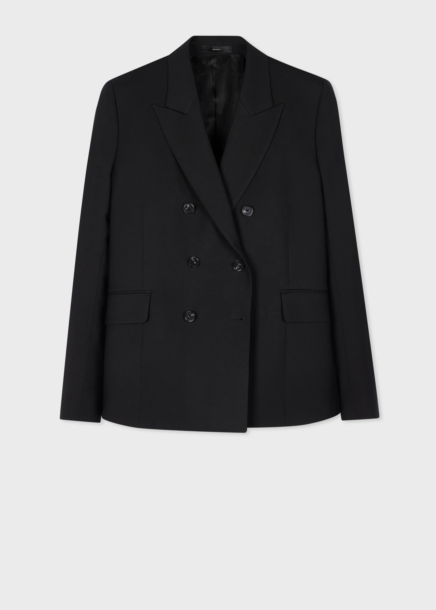 Women's A Suit To Travel In - Black Wool Double Breasted Blazer - 1