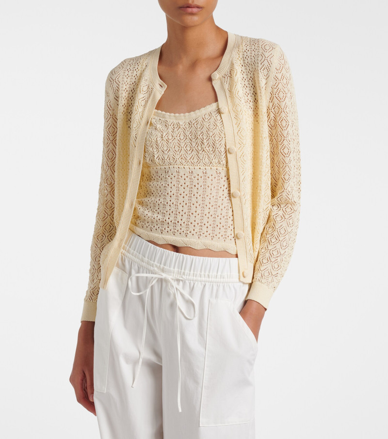 DÔEN Nadille pointelle scalloped top outlook