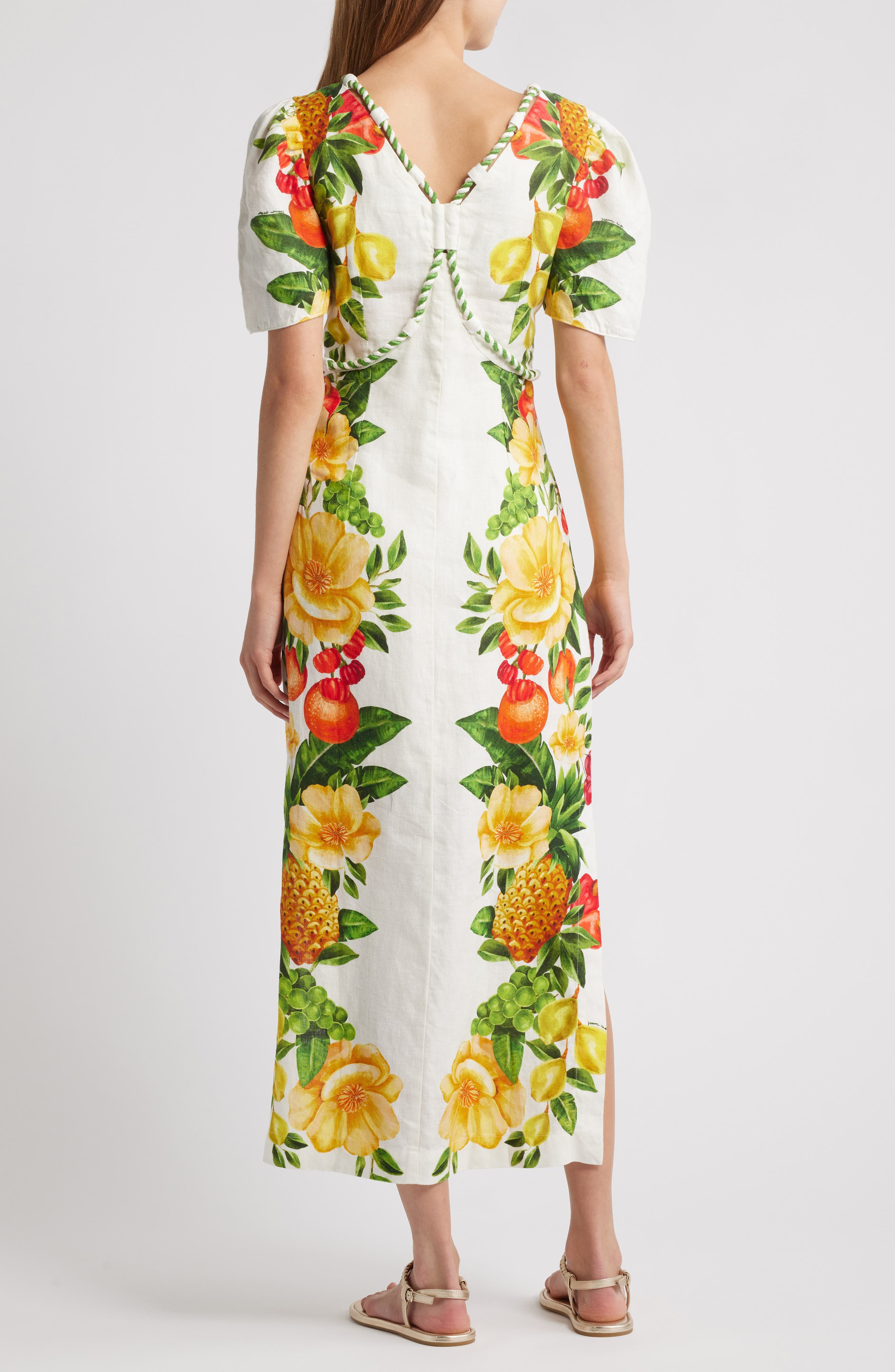 FARM Rio Picnic Flowers Linen Maxi Dress in Off-White at Nordstrom - 2