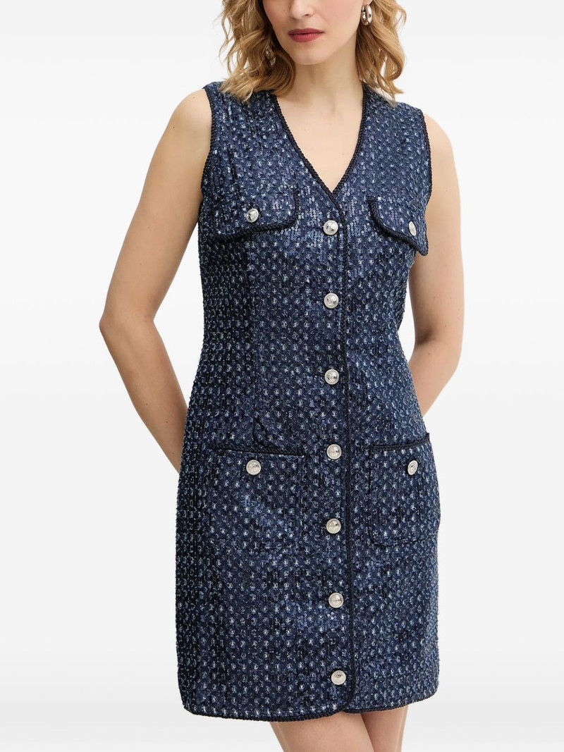 button pocket shift mini dress 1