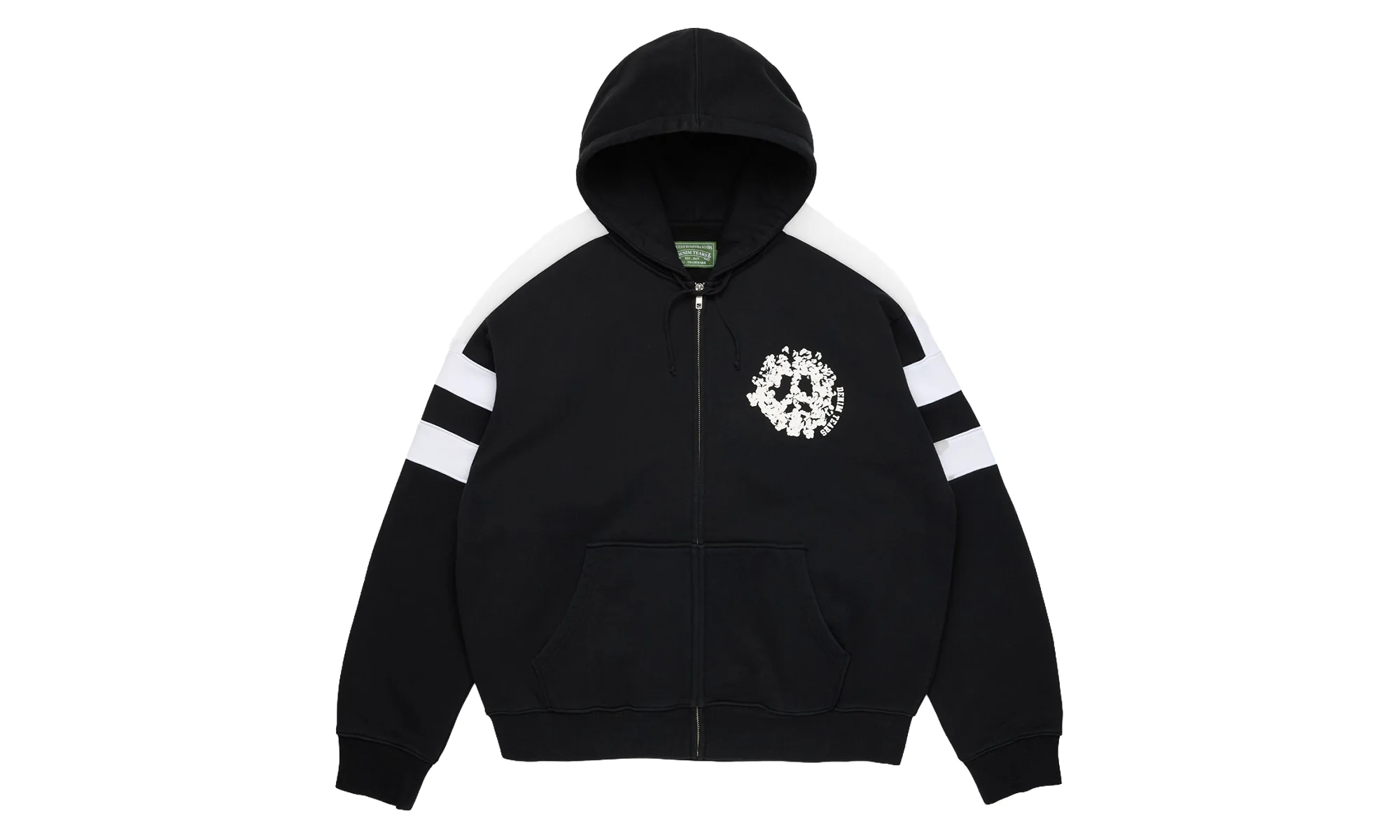 Denim U Paneled Zip Hoodie "Black" DT900 - 1