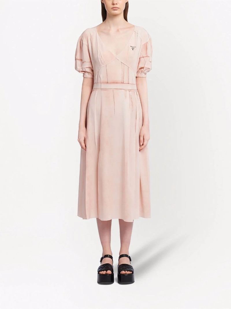 Prada logo-print crepe dress outlook